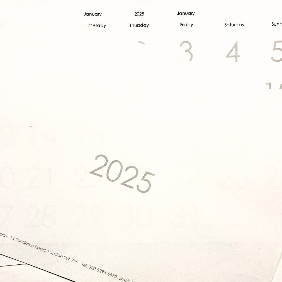 Year Desk Calendar refill pad 2025