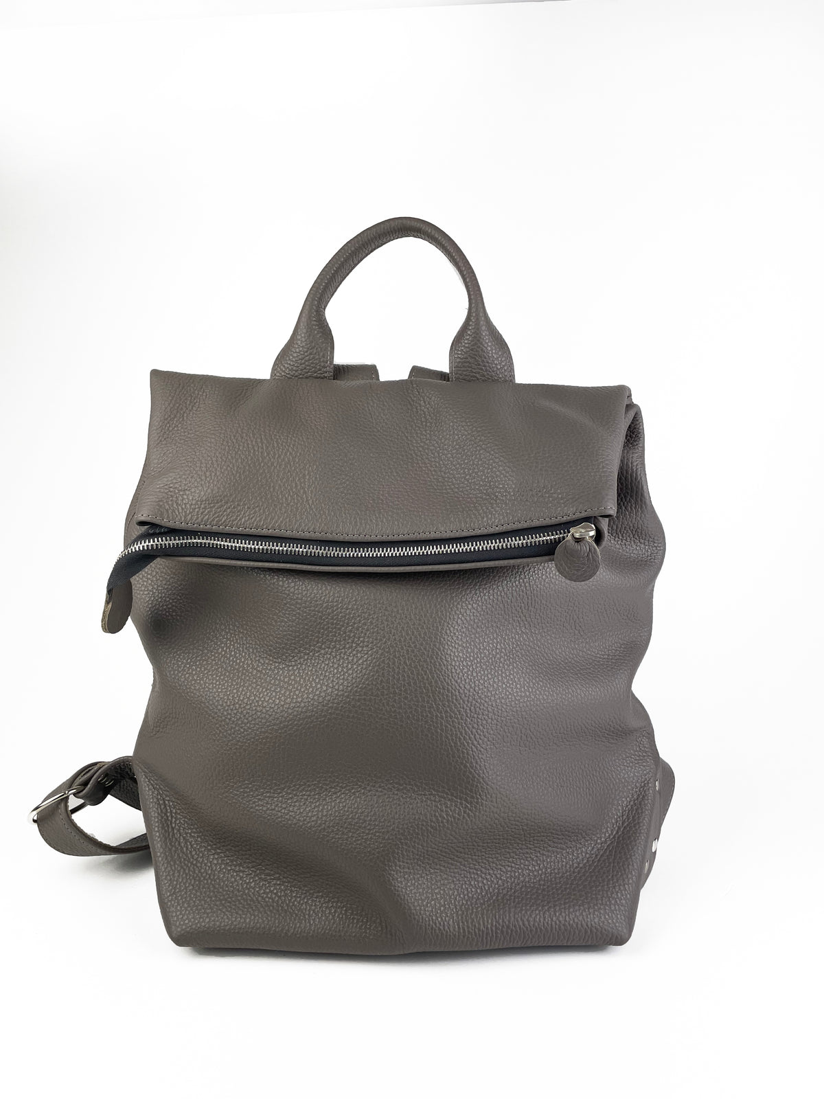 Nancy Rucksack in Taupe Pebble Leather
