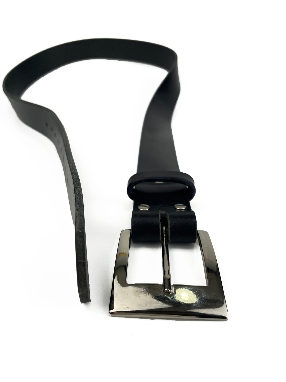 Saddlery Hide Belt in Black Leather