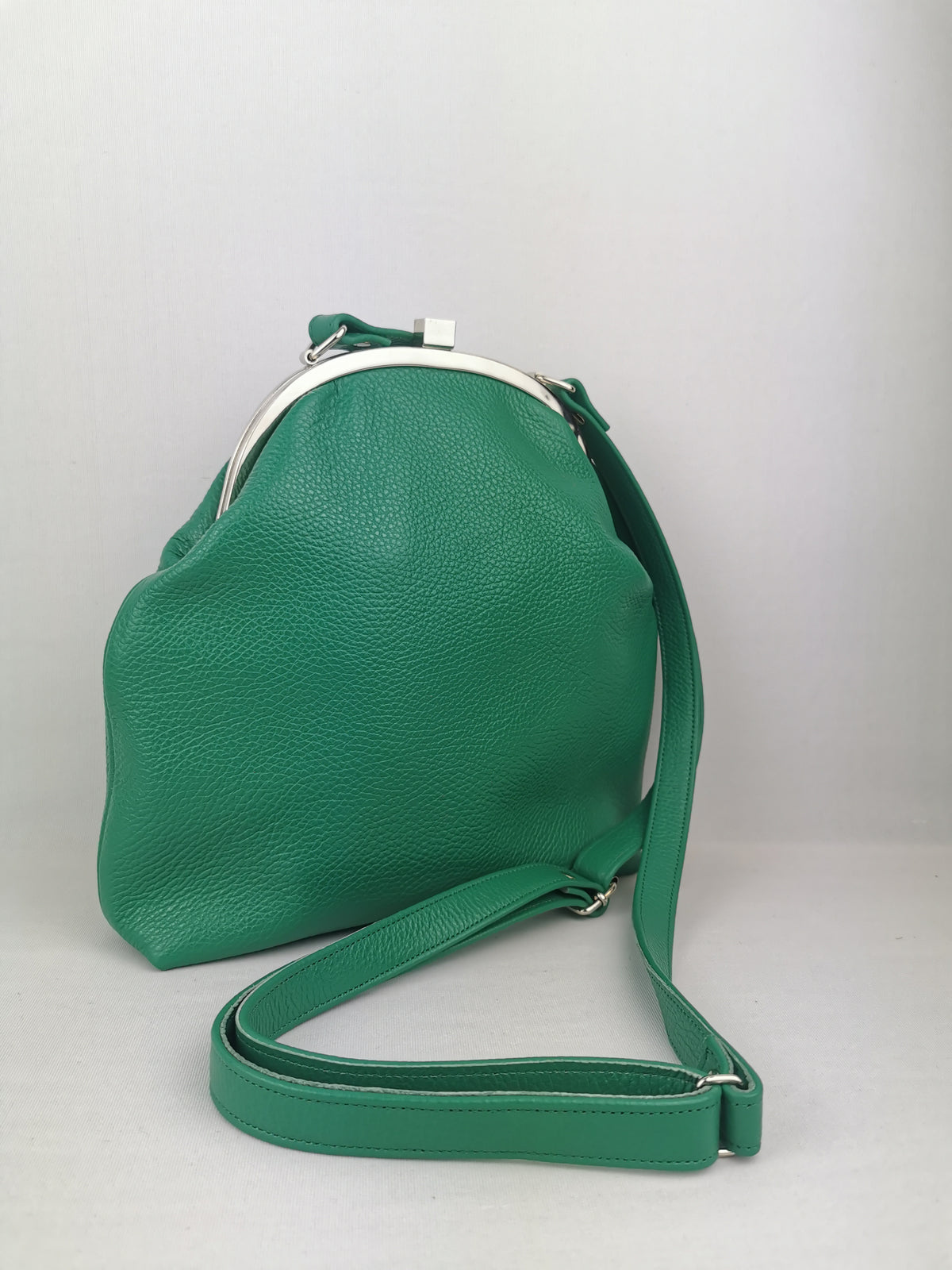 Monaco cross body frame bag in elf green