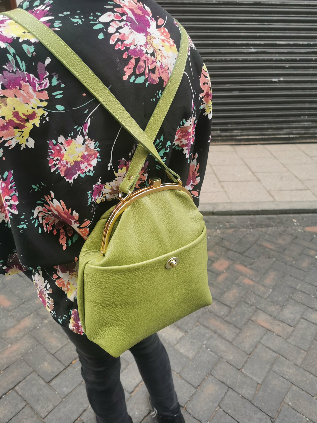 Emma rucksack in apple green