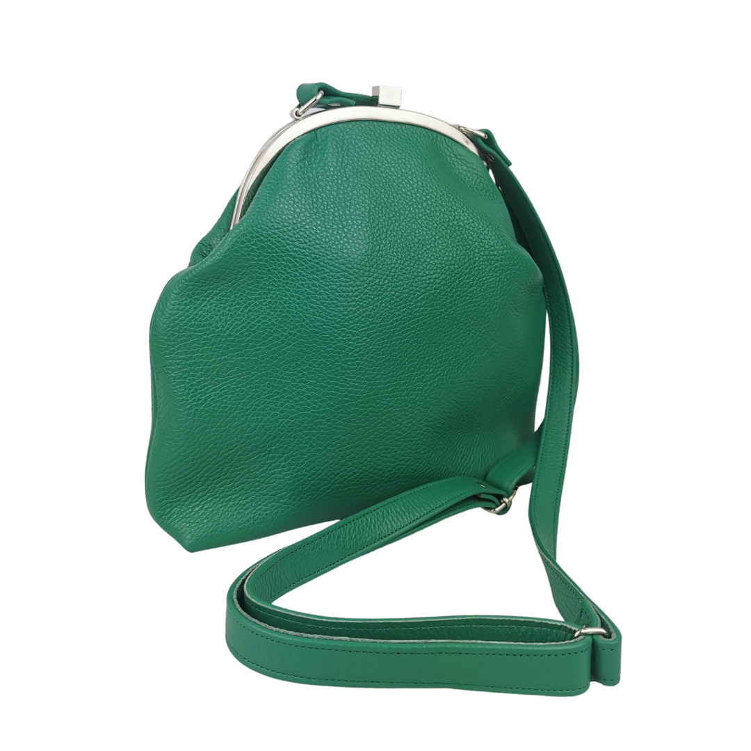 Monaco cross body frame bag in elf green