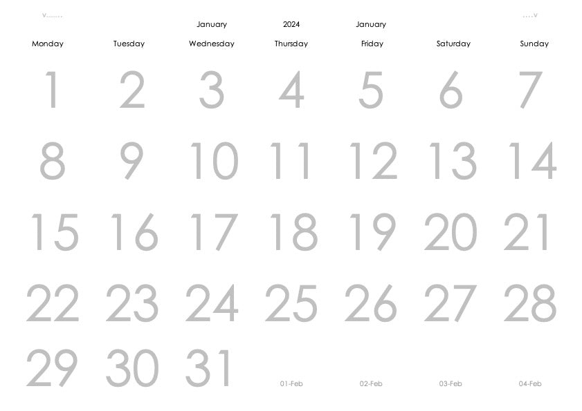 Desk Calendar refill pad 2024