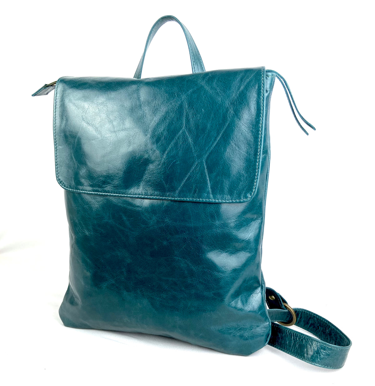 Dinky Pal rucksack in Teal Glazed Leather