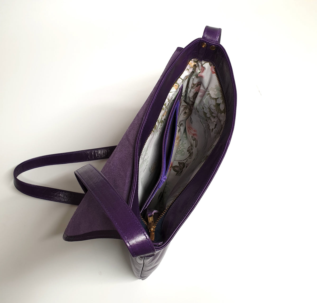 Solo Satchel in Purple Glazed Leather