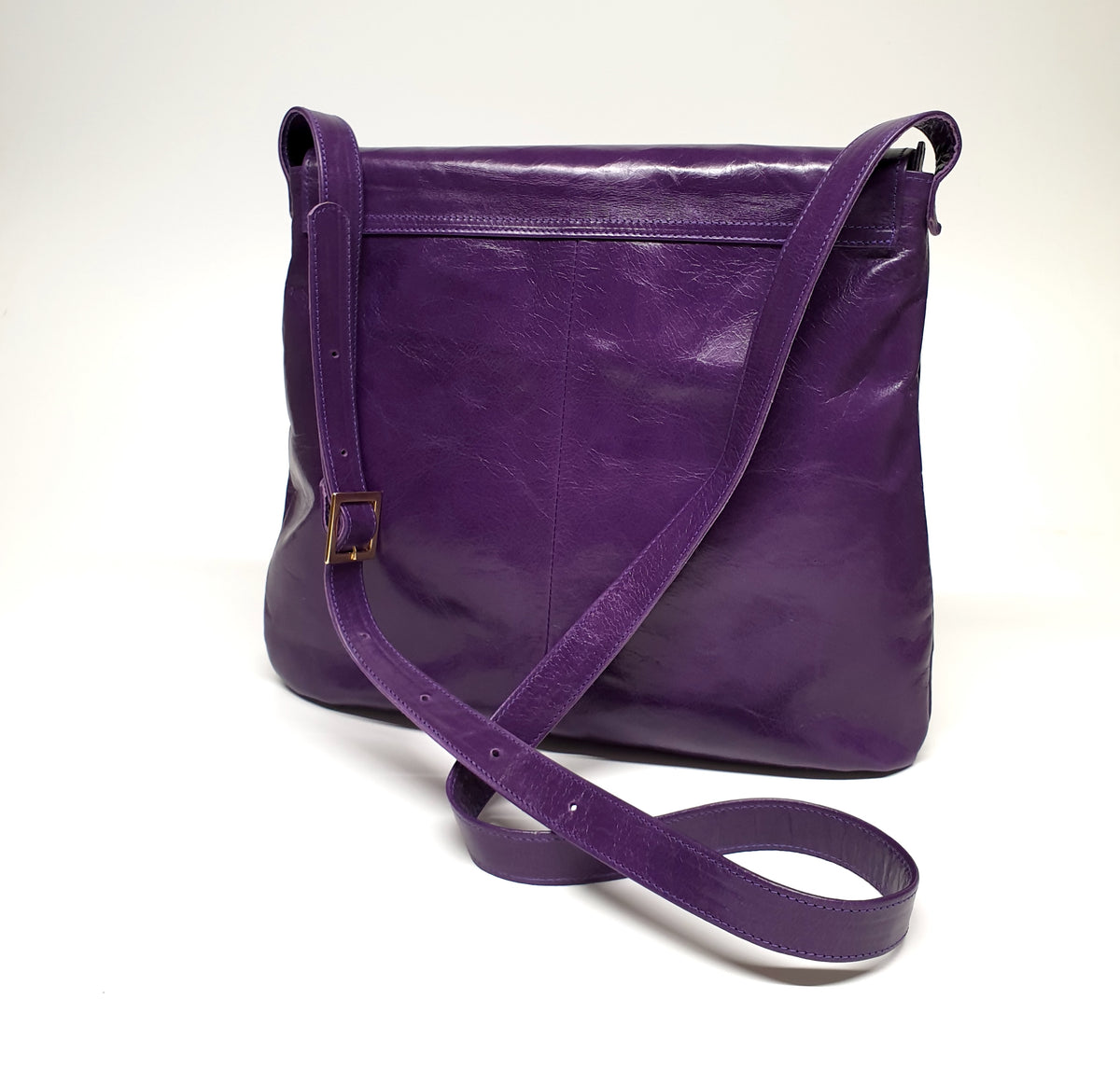 Solo Satchel in Purple Glazed Leather