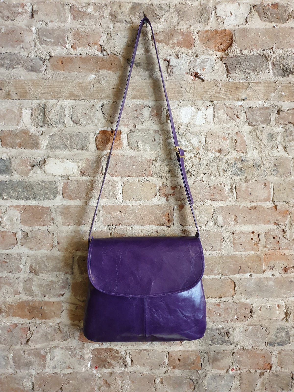 Solo Satchel in Purple Glazed Leather